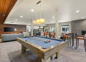 Thumbnail 8 of 30 - our apartments have a clubhouse with a pool table and a flat screen tv at Allez, Redmond, WA