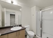 Thumbnail 15 of 30 - a bathroom with a toilet sink and shower at Allez, Redmond, Washington