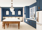 Thumbnail 11 of 26 - A dining room with a wooden table and chairs.