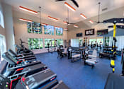 Thumbnail 20 of 24 - a large fitness room with cardio equipment and windows