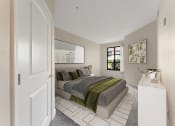 Thumbnail 6 of 21 - a bedroom with a bed and a window