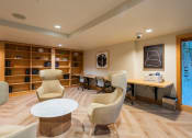 Thumbnail 13 of 32 - a conference room with chairs and a table and a desk