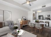 Thumbnail 3 of 30 - Living Room and Kitchen