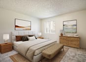 Thumbnail 11 of 33 - Bedroom with Large bed at Eagle Point Apartments, Albuquerque, New Mexico
