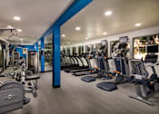 Thumbnail 20 of 27 - Gym with cardio equipment and weights in a building with windows at Ascend2300, Carlsbad, CA