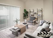 Thumbnail 4 of 33 - Living room space with huge patio door to backyard at Canyon Park Apartments, 97005