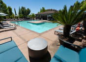 Thumbnail 14 of 22 - seating near expansive pool with surrounding lounge chairs and umbrellas