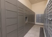 Thumbnail 43 of 59 - a row of lockers in a room with a bunch of doors at Element 12 Apartments, Henderson NV