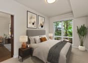 Thumbnail 3 of 30 - a bedroom with a large window and a large bed at Allez, Redmond, WA 98052