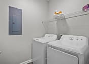Thumbnail 21 of 21 - the laundry room has a washer and dryer and a door to the bathroom