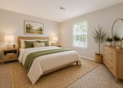 Thumbnail 50 of 55 - A bedroom with a large bed and a painting on the wall.