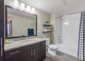 Thumbnail 14 of 41 - the preserve at ballantyne commons apartments bathroom with sink toilet and shower