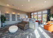 Thumbnail 41 of 41 - A spacious room with a grey carpet and a white bean bag in the middle.