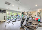 Thumbnail 7 of 33 - Fitness Center with Various Cardio and Weight Machines  at Stone Canyon Apartments, California
