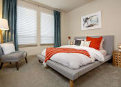 Thumbnail 9 of 12 - furnished apartment model bedroom