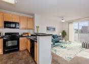 Thumbnail 9 of 17 - apartment kitchen and living room