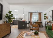 Thumbnail 2 of 23 - an open floor plan with a kitchen and living room