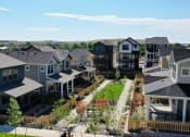 Thumbnail 23 of 51 - an aerial view of a row of houses and a green yard