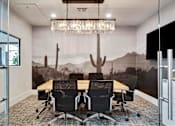Thumbnail 7 of 58 - a mural of a desert landscape is painted on the wall of this conference room