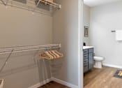 Thumbnail 7 of 76 - A bathroom with a towel hanging on a rack.