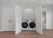 Thumbnail 59 of 76 - A laundry room with a washer and dryer in it.
