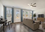 Thumbnail 13 of 30 - Hardwood style flooring in living room
