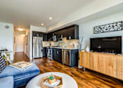 Thumbnail 3 of 46 - kitchen and living room