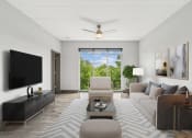 Thumbnail 2 of 32 - a living room with a couch and a coffee table