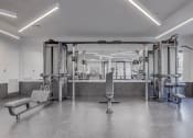 Thumbnail 10 of 26 - a gym with equipment and mirrors in a building