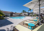 Thumbnail 6 of 23 - a swimming pool with lounge chairs and umbrellas in a resort style pool area
