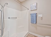 Thumbnail 25 of 25 - a bathroom with a shower and a toilet at Azure Point at Encinitas, Encinitas, 92024