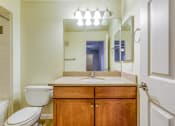 Thumbnail 19 of 25 - a bathroom with a sink toilet and a mirror