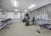 Thumbnail 20 of 23 - a gym with treadmills and other exercise equipment in a room with windows