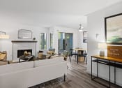 Thumbnail 8 of 25 - Fireplace in the Living Room at The Lakes in Bellevue, WA 98007