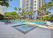Thumbnail 32 of 59 - Outdoor Spa and Pool at One Plantation Apartments in Plantation, FL 33324