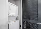 Thumbnail 27 of 42 - A white dishwasher is in a small kitchen.