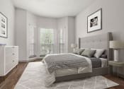 Thumbnail 15 of 40 - a bedroom with a bed and windows at Aston at Cinco Ranch, Katy, TX
