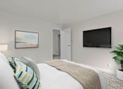 Thumbnail 19 of 25 - Bedroom With TV at Brackett Apartments, Washington, 98020