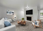 Thumbnail 22 of 25 - Fireplace Living Area at Brackett Apartments, Washington