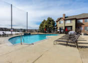 Thumbnail 31 of 33 - our apartments have a resort style pool with lounge chairs at The links at Plum Creek Apartments, Castlerock