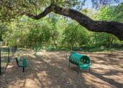 Thumbnail 23 of 31 - a picnic area with benches and a tree at South Lamar Village, Austin, TX