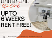 Thumbnail 1 of 26 - An advertisement for a limited-time special offering up to 6 weeks rent free at Aspire Desert West.