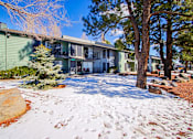 Thumbnail 27 of 28 - A snowy front yard with a green house in the background.