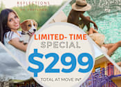 Thumbnail 1 of 16 - A promotional image for Reflections on Portland advertising a special rate of $299.