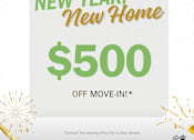 Thumbnail 1 of 17 - A promotional image for Sagewood Apartments offering $500 off move-in for new tenants.