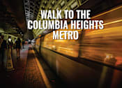 Thumbnail 26 of 28 - A subway station with the text "WALK TO THE COLUMBIA HEIGHTS METRO" overlaid on the image.