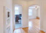 Thumbnail 5 of 21 - hallway view of bathroom and living area at 6100 14th Street apartments in washington dc