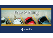 Thumbnail 8 of 15 - free parking sign with several cars parked in a parking lot