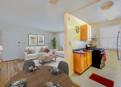 Thumbnail 1 of 15 - living area, dining area and kitchen at garden village tax credit apartments in congress heights washington dc