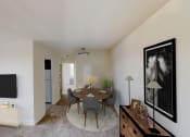 Thumbnail 3 of 16 - dining  area with table, chairs, and view of living area at jetu apartments in washington dc